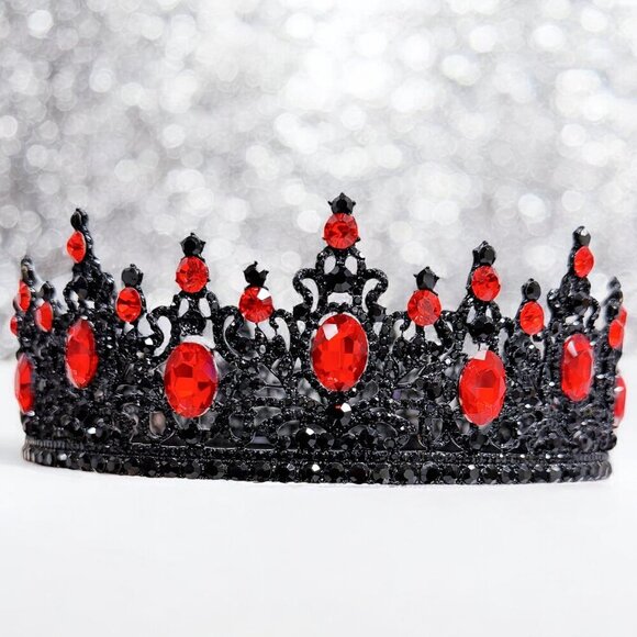 Renaissance Crown, Red Stone Crown, Halloween Costume, Coronation Crown - Picture 6 of 9